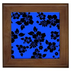 Dark Blue Hawaiian Framed Tiles by AlohaStore