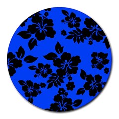 Dark Blue Hawaiian Round Mousepads by AlohaStore