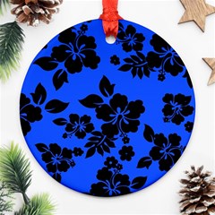 Dark Blue Hawaiian Ornament (round)  by AlohaStore