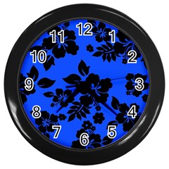 Dark Blue Hawaiian Wall Clocks (black) by AlohaStore