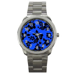 Dark Blue Hawaiian Sport Metal Watch by AlohaStore