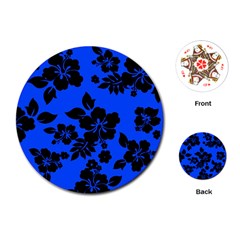 Dark Blue Hawaiian Playing Cards (round)  by AlohaStore