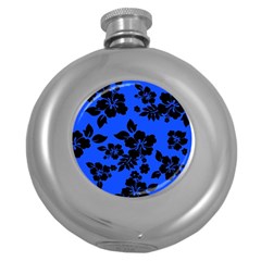 Dark Blue Hawaiian Round Hip Flask (5 Oz) by AlohaStore