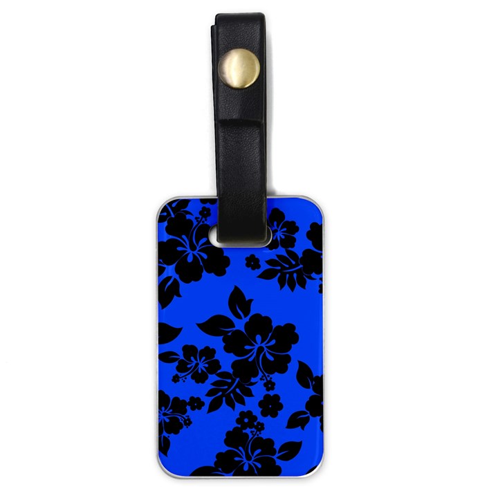 Dark Blue Hawaiian Luggage Tags (One Side) 