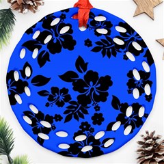 Dark Blue Hawaiian Ornament (round Filigree)  by AlohaStore