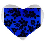 Dark Blue Hawaiian Large 19  Premium Heart Shape Cushions Front