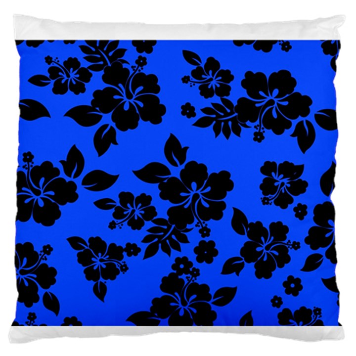 Dark Blue Hawaiian Large Flano Cushion Case (One Side)