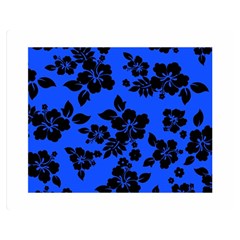 Dark Blue Hawaiian Double Sided Flano Blanket (medium)  by AlohaStore