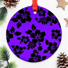 Violet Dark Hawaiian Ornament (round)  by AlohaStore