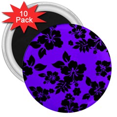 Violet Dark Hawaiian 3  Magnets (10 Pack)  by AlohaStore