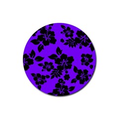 Violet Dark Hawaiian Rubber Round Coaster (4 Pack)  by AlohaStore