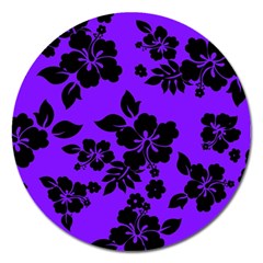 Violet Dark Hawaiian Magnet 5  (round) by AlohaStore