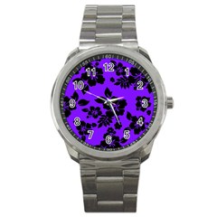 Violet Dark Hawaiian Sport Metal Watch by AlohaStore