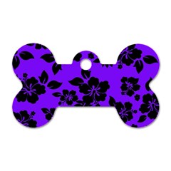 Violet Dark Hawaiian Dog Tag Bone (two Sides) by AlohaStore