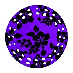 Violet Dark Hawaiian Round Filigree Ornament (2side) by AlohaStore