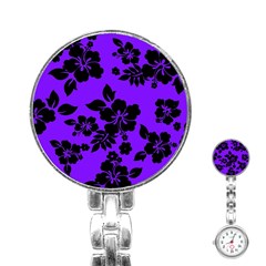 Violet Dark Hawaiian Stainless Steel Nurses Watch by AlohaStore