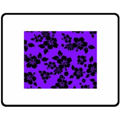 Violet Dark Hawaiian Double Sided Fleece Blanket (medium)  by AlohaStore