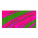 Swish Bright Pink Green Design Satin Shawl Front