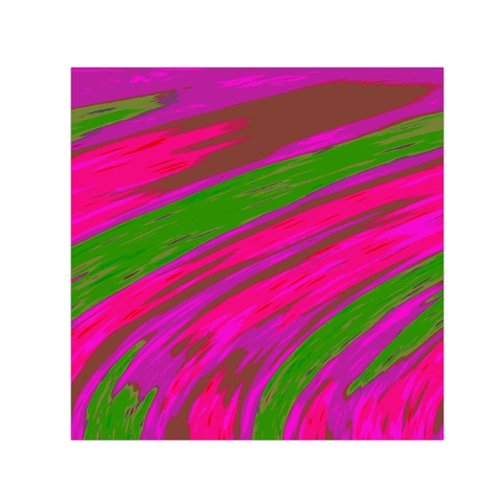 Swish Bright Pink Green Design Small Satin Scarf (Square)