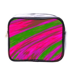 Swish Bright Pink Green Design Mini Toiletries Bags