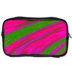 Swish Bright Pink Green Design Toiletries Bags 2-side by BrightVibesDesign