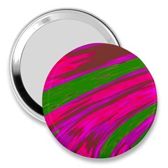 Swish Bright Pink Green Design 3  Handbag Mirrors by BrightVibesDesign