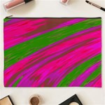 Swish Bright Pink Green Design Cosmetic Bag (XXXL)  Front