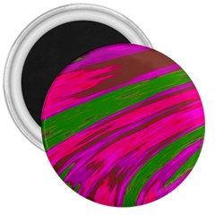 Swish Bright Pink Green Design 3  Magnets