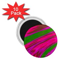 Swish Bright Pink Green Design 1.75  Magnets (10 pack) 