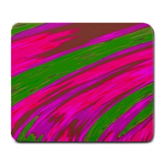 Swish Bright Pink Green Design Large Mousepads by BrightVibesDesign