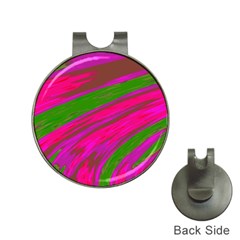 Swish Bright Pink Green Design Hat Clips with Golf Markers