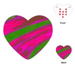 Swish Bright Pink Green Design Playing Cards (Heart)  Front