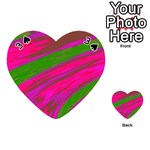 Swish Bright Pink Green Design Playing Cards 54 (Heart)  Front - Spade3