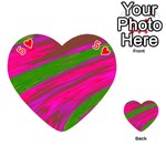 Swish Bright Pink Green Design Playing Cards 54 (Heart)  Front - Heart5