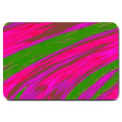 Swish Bright Pink Green Design Large Doormat  by BrightVibesDesign