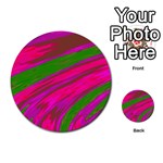 Swish Bright Pink Green Design Multi-purpose Cards (Round)  Front 3