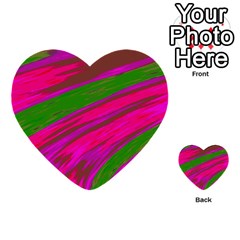 Swish Bright Pink Green Design Multi-purpose Cards (heart)  by BrightVibesDesign