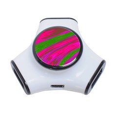 Swish Bright Pink Green Design 3-Port USB Hub