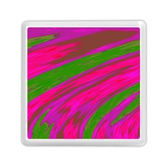 Swish Bright Pink Green Design Memory Card Reader (Square) 