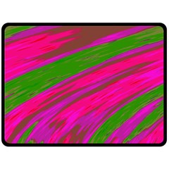 Swish Bright Pink Green Design Double Sided Fleece Blanket (large)  by BrightVibesDesign