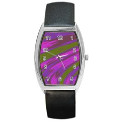 Swish Purple Green Barrel Style Metal Watch by BrightVibesDesign