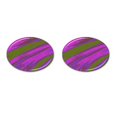 Swish Purple Green Cufflinks (oval) by BrightVibesDesign