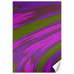 Swish Purple Green Canvas 12  X 18   by BrightVibesDesign