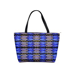 Pattern Tile Blue White Green Shoulder Handbags by BrightVibesDesign