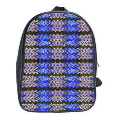 Pattern Tile Blue White Green School Bags (xl)  by BrightVibesDesign