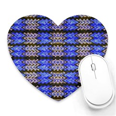 Pattern Tile Blue White Green Heart Mousepads by BrightVibesDesign