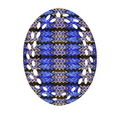 Pattern Tile Blue White Green Ornament (oval Filigree) 