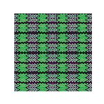 Pattern Tile Green Purple Small Satin Scarf (Square) Front