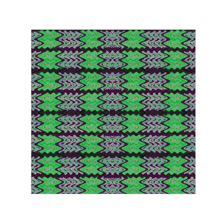 Pattern Tile Green Purple Small Satin Scarf (Square)