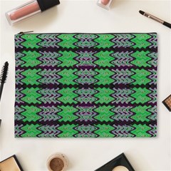 Pattern Tile Green Purple Cosmetic Bag (xl) by BrightVibesDesign